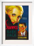 Baby Face, Barbara Stanwyck, George Brent, 1933 Posters