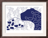 Navy Jaguar Prints by  Avalisa
