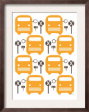 Orange Bus Stop Prints by  Avalisa