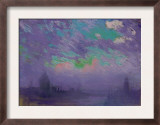 London Depicted in a Deeply Colored Pastel, 1910 Print by Joseph Pennell
