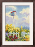 Birdhouse in Flower Garden Prints