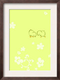 Chicks with White Flowers Prints