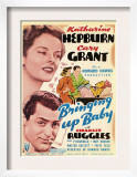 Bringing Up Baby, Katharine Hepburn, Cary Grant on Midget Window Card, 1938 Print