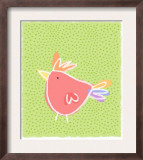 Chicken over Polka Dots Poster