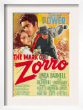 The Mark of Zorro, Linda Darnell, Tyrone Power on Argentinian Poster Art, 1940 Poster
