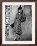 Priscilla Lane Modeling Houndstooth Coat, 1939 Prints