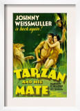 Tarzan and His Mate, Johnny Weissmuller, Maureen O'sullivan, 1934 Poster