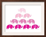 Pink Counting Elephants Prints by  Avalisa