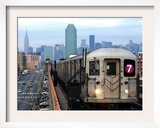 The Number 7 Train Runs Through the Queens Borough of New York Framed Photographic Print