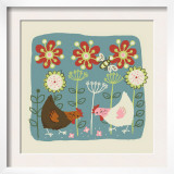 Brown and White Hens Posters