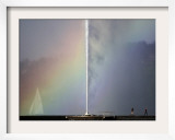 Jet D'Eau as the Fountain' sWater Droplets Form a Rainbow, on the Shore of Lake Leman, Switzerland Framed Photographic Print