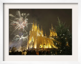 People Celebrate Christmas Eve, Front of Moscow's Catholic Church of Immaculate Conception, Russia Framed Photographic Print