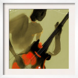 Playing Red and Black Bass Guitar Prints