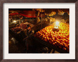 Afghan Fruit Vendor Waits for Customer at a Local Market in Kabul, Afghanistan Framed Photographic Print