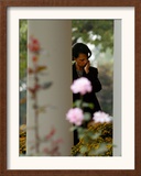 National Security Adviser Condoleezza Rice Listens to President Bush Speak About Cuba Framed Photographic Print