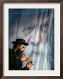 An Ultra-Orthodox Jewish Man Plays a Flute Framed Photographic Print