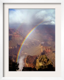 Double Rainbow Forms at Hopi Point, after a Rain Shower at Grand Canyon National Park in Arizona Framed Photographic Print