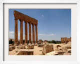 Ancient Roman Ruins of Baalbek, North-East of Beirut, in the Bekaa Valley, Lebanon, July 3, 2006 Framed Photographic Print by Mahmoud Tawil