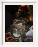 Greek Orthodox Patriarch Washes Foot of Priest at Ceremony Outside Church of Holy Sepulchre Framed Photographic Print