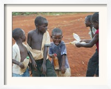 Children Play with Water Near a Zimbabwean Movement for Democratic Change (MDC) Election Rally Framed Photographic Print