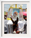 The Residents of Otuma, Mexico Decorate a Donkey with a Popemobile Framed Photographic Print by Marco Ugarte
