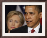 President Obama, Hillary Clinton at His Side, Announces New Strategy for Afghanistan and Pakistan Framed Photographic Print