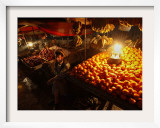 Afghan Fruit Vendor Waits for Customer at a Local Market in Kabul, Afghanistan Framed Photographic Print
