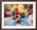 Clown Celebrates During a Colourful Historical Carnival Procession in Wasungen, Germany Framed Photographic Print
