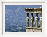 A View of Modern Athens from the Ancient Acropolis Hill Framed Photographic Print