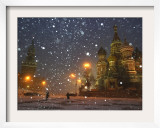 Pedestrians Pass by the Moscow Kremlin Framed Photographic Print