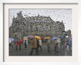 Tourists as They Cross the Street in Front of the Landmark Semper Opera House in Dresden Framed Photographic Print