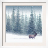 Elk in Snow Print