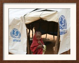 A Sudanese School Girl Stands Infront of Her Class Room Framed Photographic Print