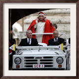Pope Benedict XVI on His Popemobile, Arriving for the Weekly Audience in St. Peter's Square at the Framed Photographic Print