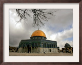 Golden Dome of the Rock Mosque inside Al Aqsa Mosque, Jerusalem, Israel Framed Photographic Print by Muhammed Muheisen