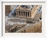 Visitors are Seen Outside the Ancient Parthenon Temple Framed Photographic Print