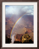 Double Rainbow Forms at Hopi Point, after a Rain Shower at Grand Canyon National Park in Arizona Framed Photographic Print
