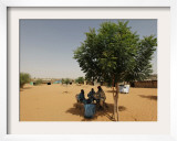 Guard from the Sudanese Liberation Movement and Sudanese Policemen Outside a Polling Station Framed Photographic Print