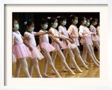 Children Learning Ballet Lessons Wear Masks Framed Photographic Print