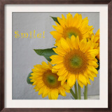 Smile: Sunflower Bouquet Prints by Nicole Katano
