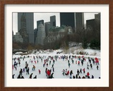 Hundreds of Ice Skaters Crowd Wollman Rink Framed Photographic Print