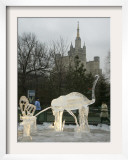 Ice Sculpture Exhibition at Moscow Zoo Framed Photographic Print