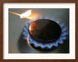 The Flame of a Gas Stove is Ignited in Bremen Germany Framed Photographic Print
