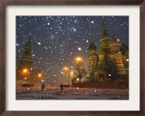 Pedestrians Pass by the Moscow Kremlin Framed Photographic Print