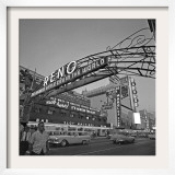Pedestrians Cross Virginia Street as the Arch That Proclaims Reno: the Biggest Little City Framed Photographic Print