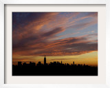 The Empire State Building is the Focal Point of the New York Skyline at Sunrise Framed Photographic Print