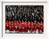 Cardinals, in Red, Participate in the Funeral Mass for Pope John Paul II Framed Photographic Print
