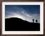 Two Girls Walk Around the Sun Pyramid at Teotihuacan Archeological Site Framed Photographic Print