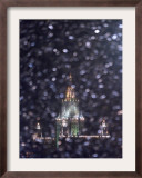 Moscow State University is Illuminated During a Rare Snow Fall This Winter Season Framed Photographic Print