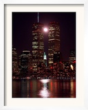 A Full Moon Rises Between New York's Twin Towers for the Second Time This Month Framed Photographic Print